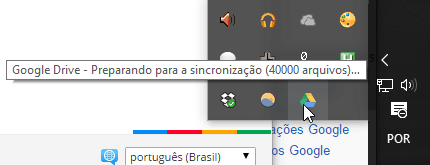 como usar o google drive: ícone da barra de notificações