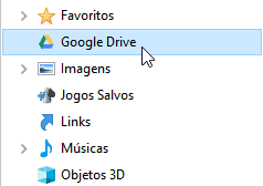 como usar o google drive: Ícone da pasta do Drive no Windows 10