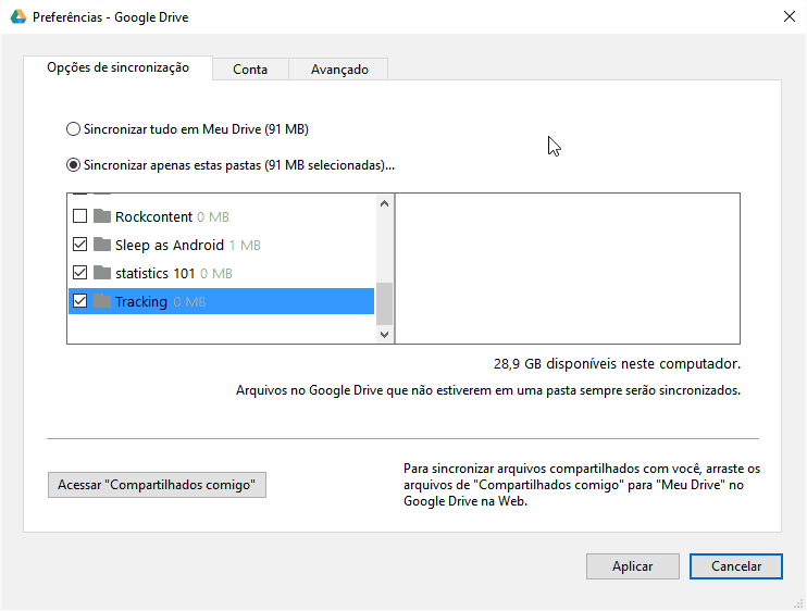 como usar o google drive: menu de preferências