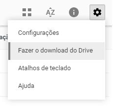 como usar o google drive: screenshot do menu para fazer download do google drive