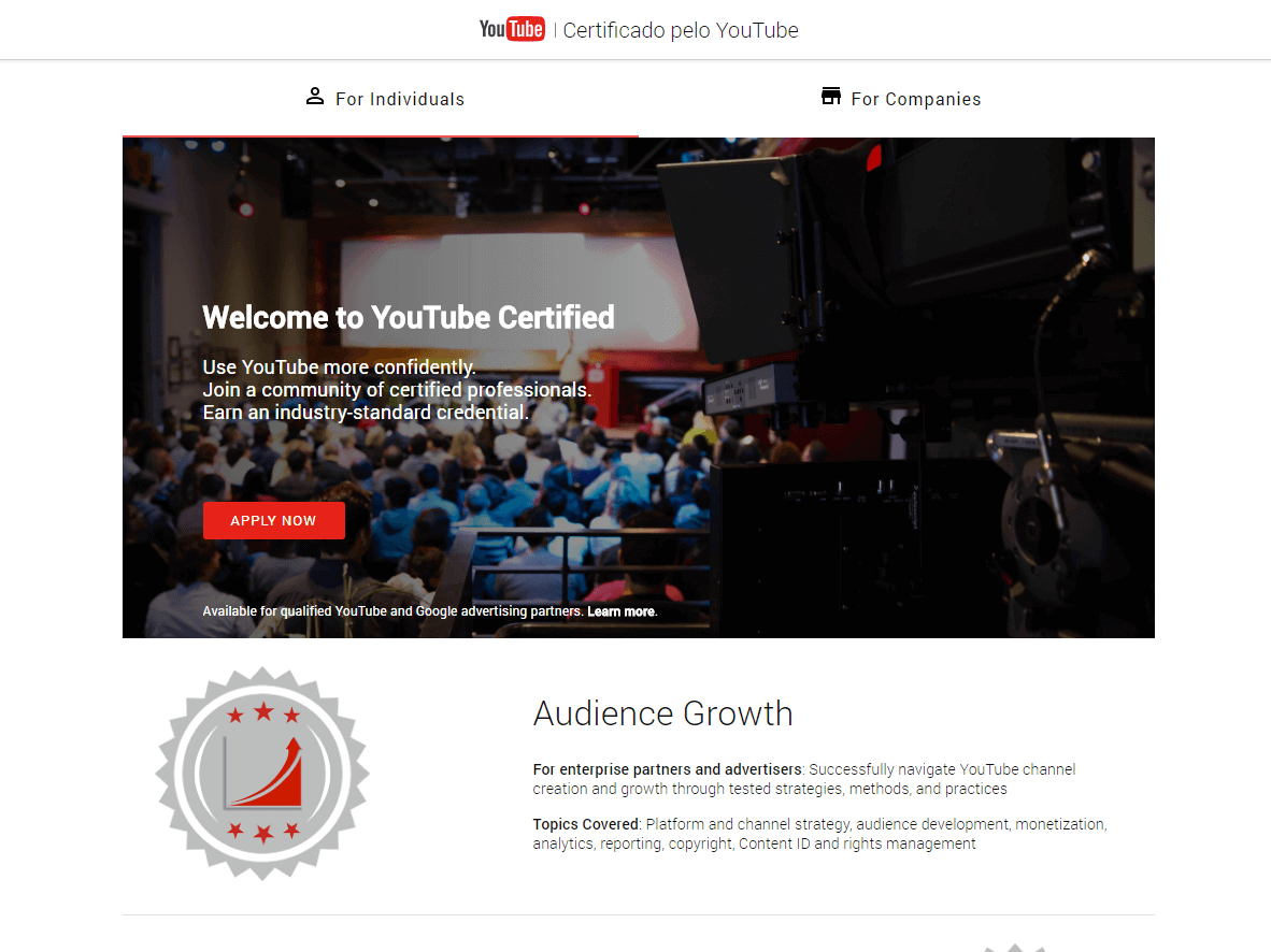 centro de criação do youtube