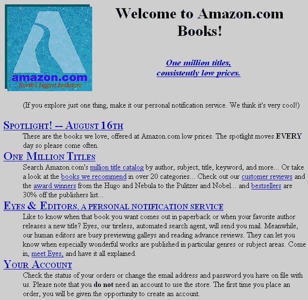 E-commerce: primeiro visual da Amazon