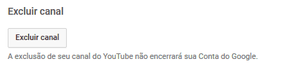 Excluindo canal no Youtube