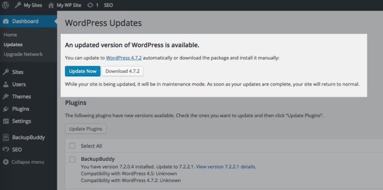 Versão 4.7.2 do WordPress