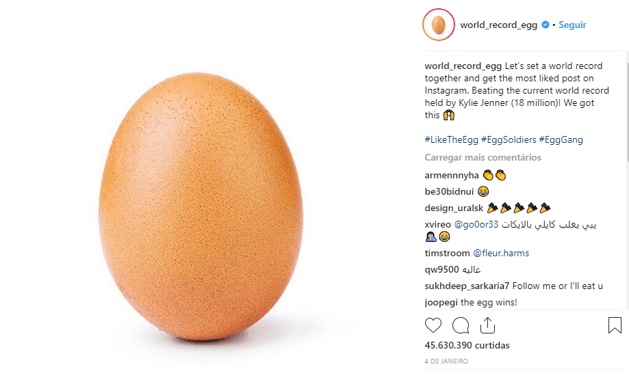 viralização do ovo