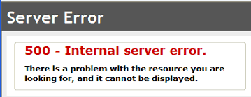 erro interno do servidor