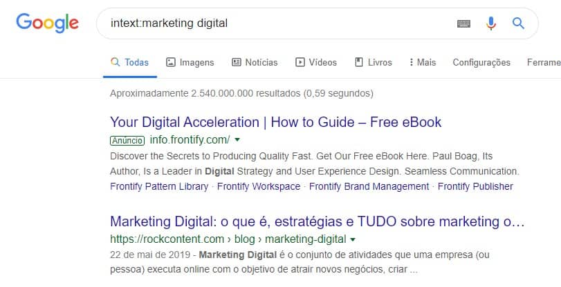 Busca no Google intext:marketing digital