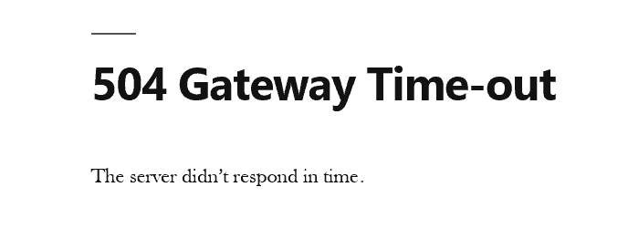 Mensagem do erro 504 gateway time-out