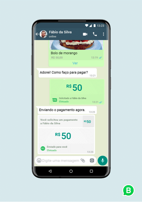 WhatsApp Pay para pequenas empresas