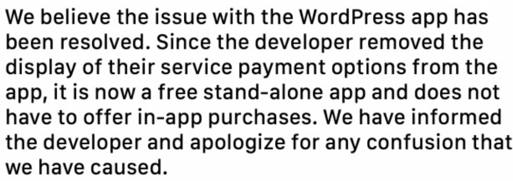 Apple pede desculpas ao WordPress por monetização forçada