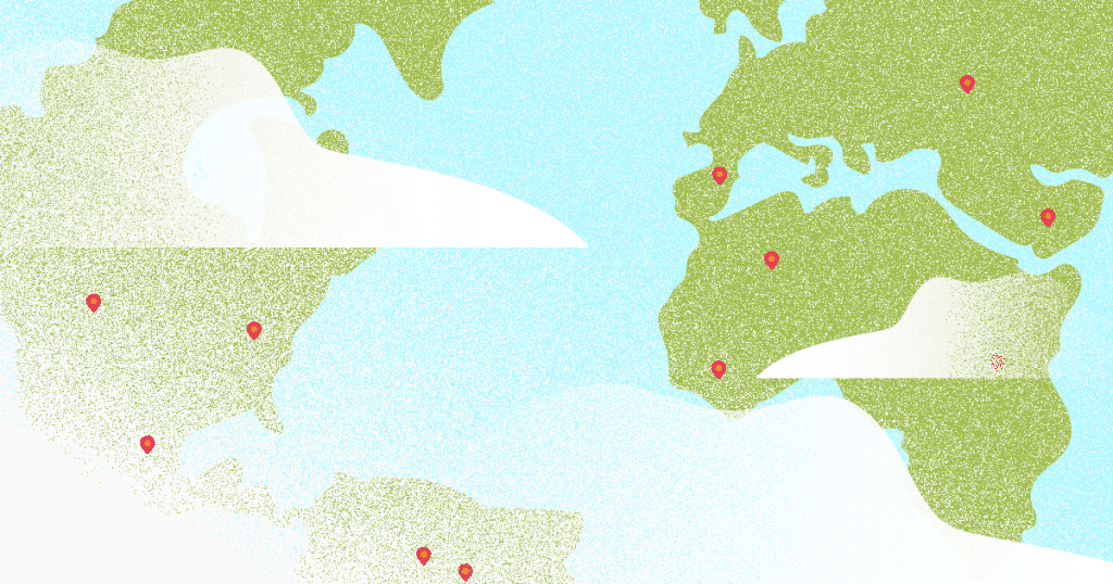 mapa-múndi dos freelancers