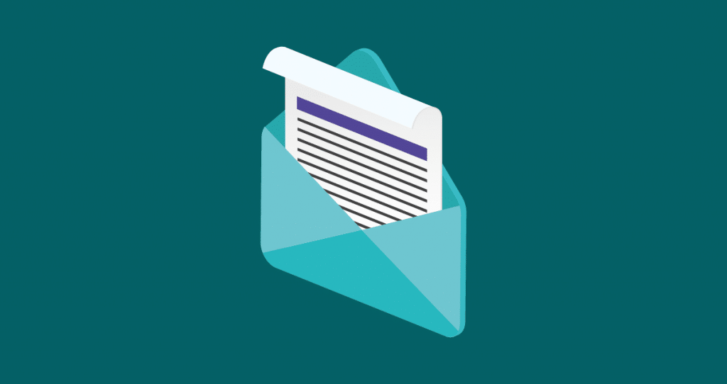 Uma carta, representando um email criado com base nas melhores Ideias para newsletter