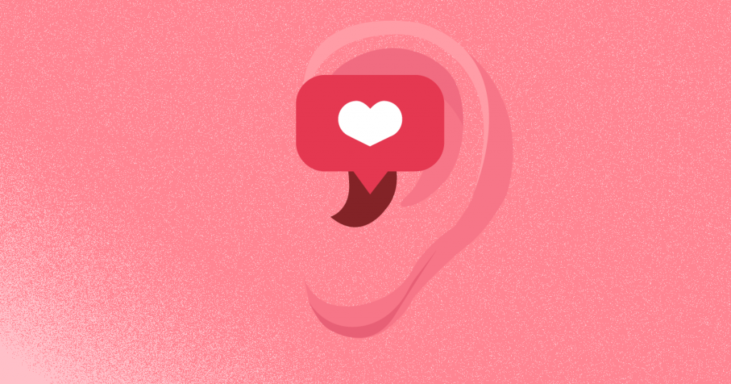 social listening - una oreja y un 'me gusta' de instagram
