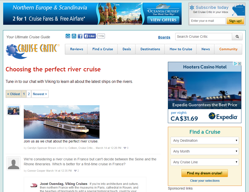 cruise critic river live chat