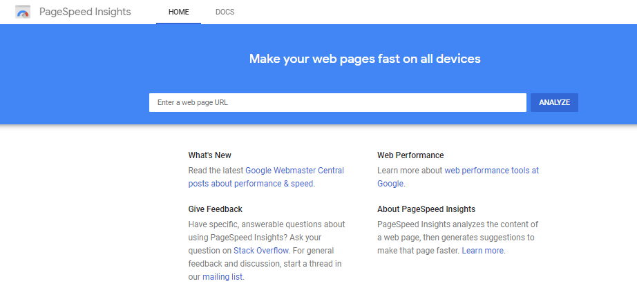 بینش سرعت صفحات گوگل