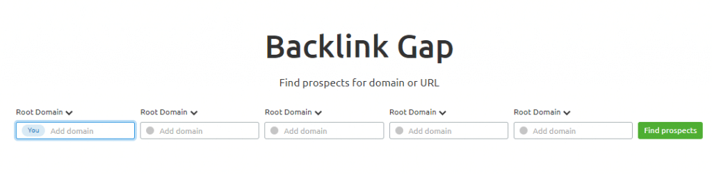 backlink gap in semrush