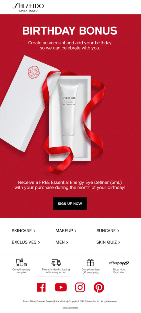shiseido's email