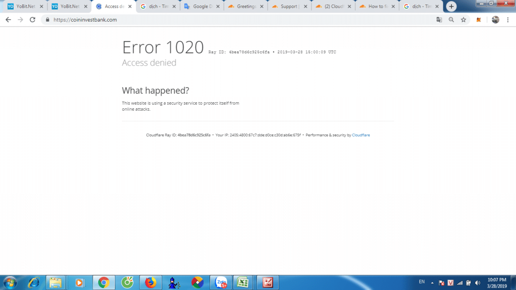 Error 1020 Access Denied page.