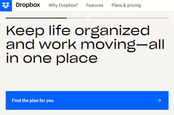 Dropbox Call-to-action