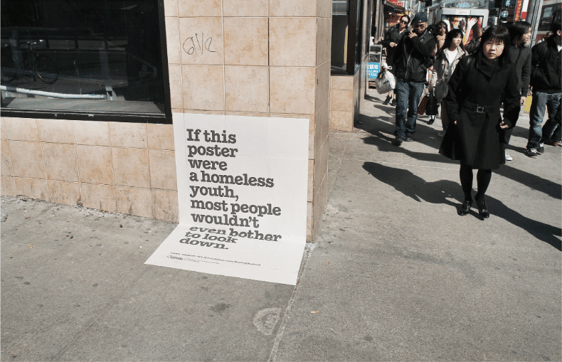 guerilla marketing examples: Raising The Roof’s Street Posters