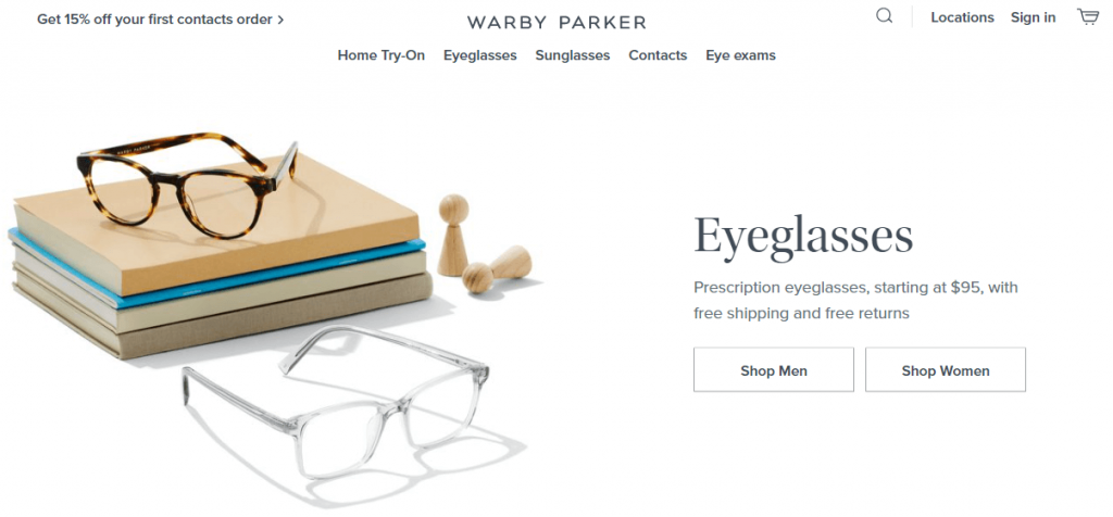 5 P's of Marketing: Warby Parker eyeglasses.