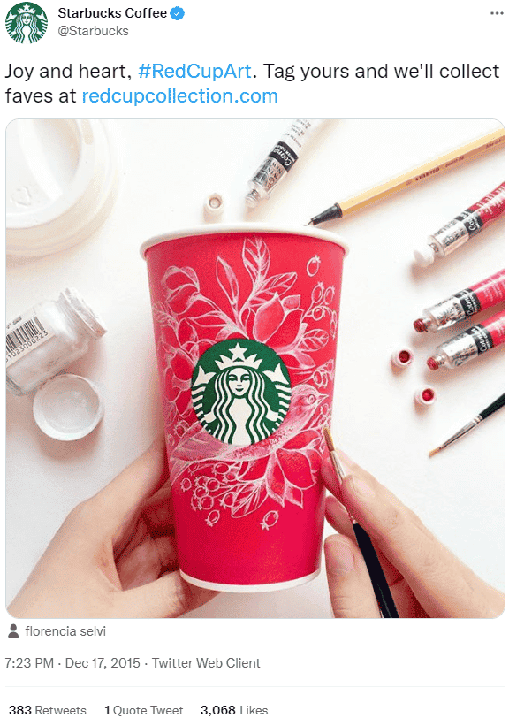 Starbucks red cup campaign