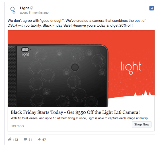 Light Facebook Ad